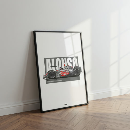 2007 Fernando Alonso McLaren MP4-22 - Wall Art Poster