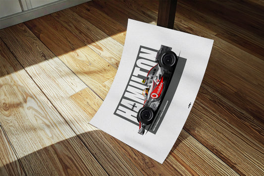2007 Lewis Hamilton McLaren MP4-22 - Wall Art Poster