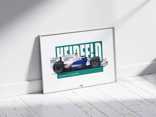 2009 Nick Heidfeld BMW Sauber F1.09 - Wall Art Poster