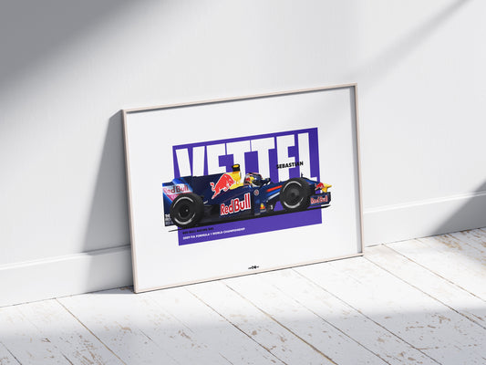 2009 Sebastian Vettel Red Bull Racing RB5 - Wall Art Poster
