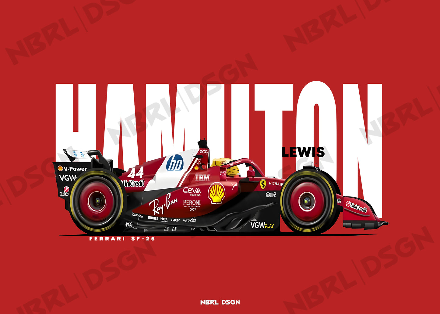 2025 Lewis Hamilton Scuderia Ferrari SF-25 - Wall Art Poster
