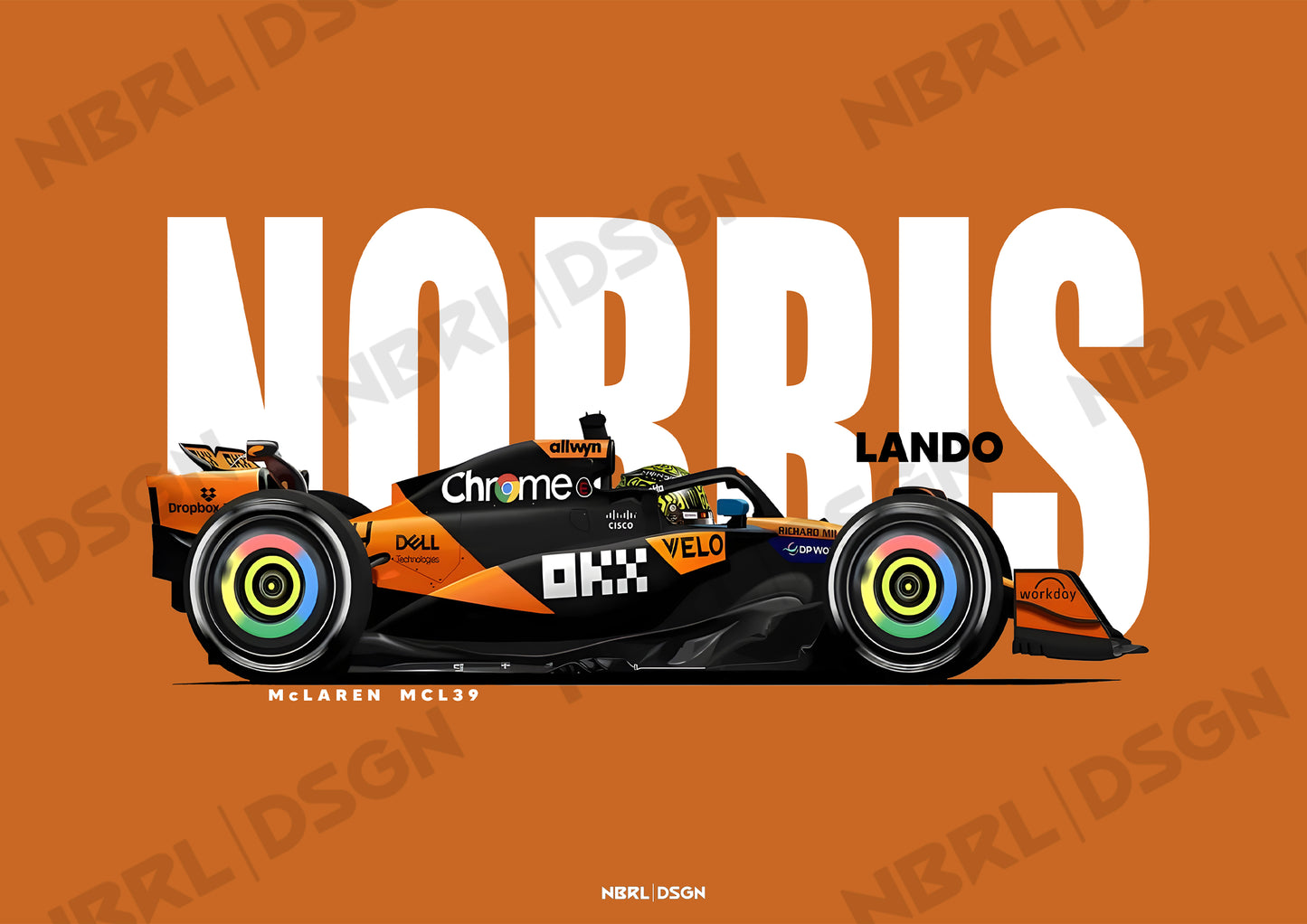 2025 Lando Norris McLaren MCL39 - Wall Art Poster