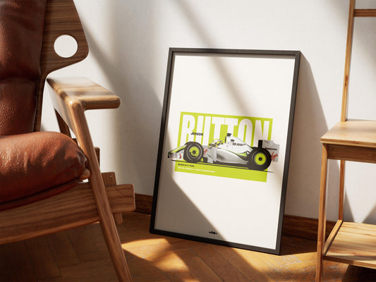 2009 Jenson Button Brawn GP BGP001 – Wall Art Poster