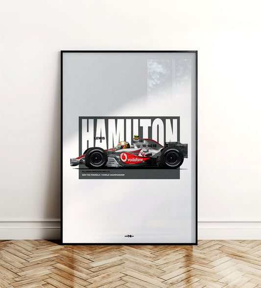 2007 Lewis Hamilton Mclaren MP4-22 - Wall Art Poster