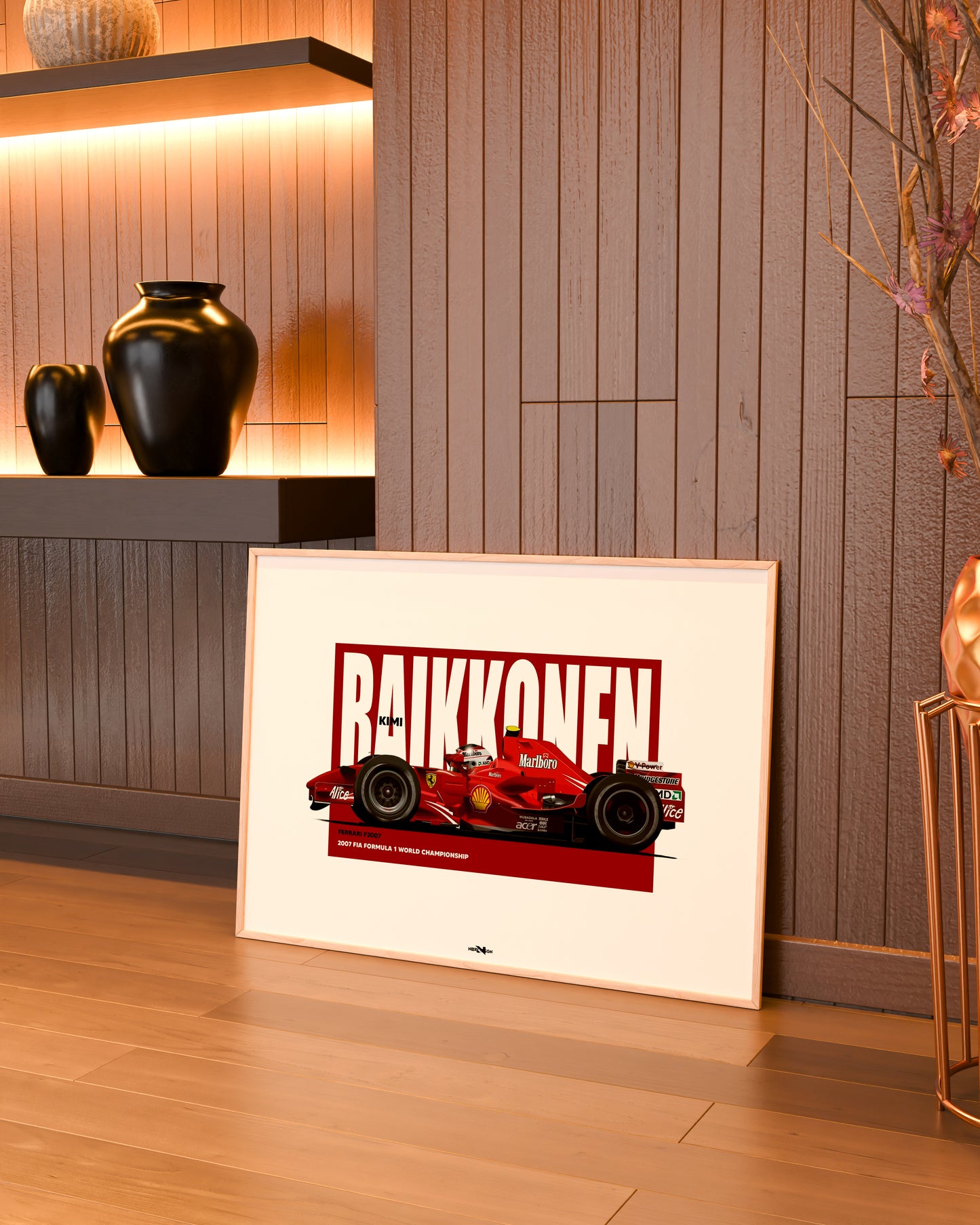 2007 Kimi Raikkonen Ferrari F2007 - Wall Art Poster