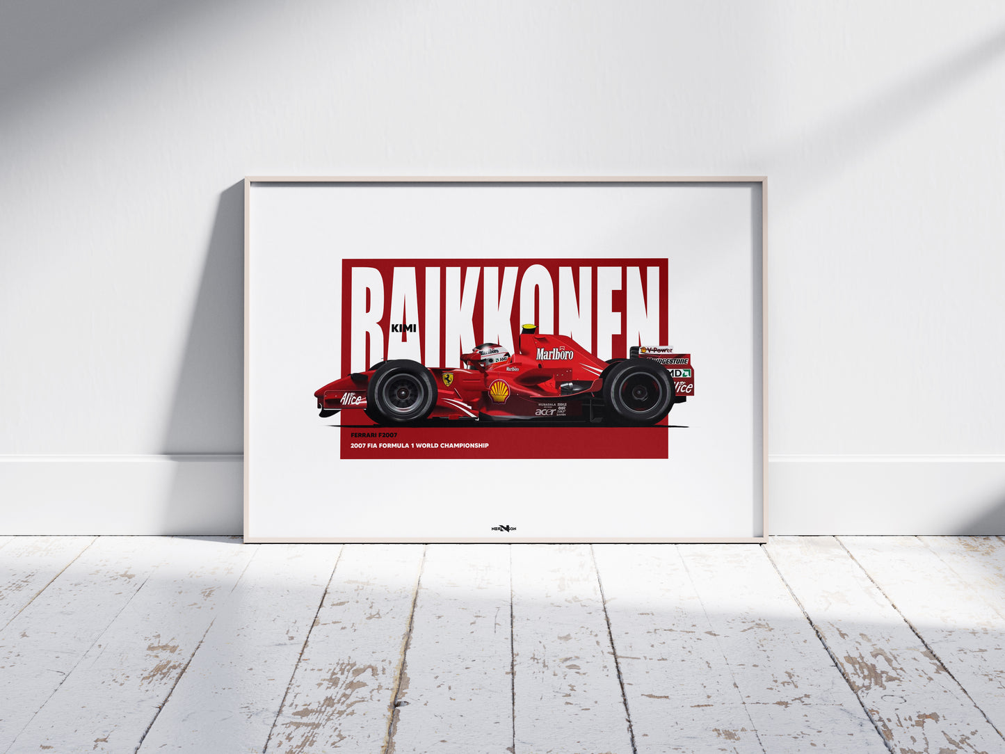2007 Kimi Raikkonen Ferrari F2007 - Wall Art Poster