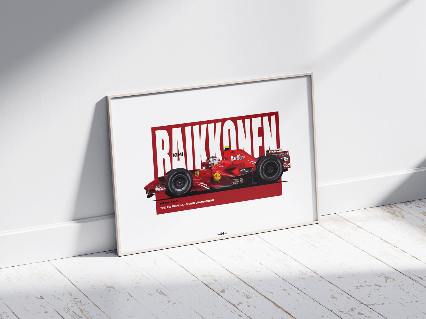 2007 Kimi Raikkonen Ferrari F2007 - Wall Art Poster