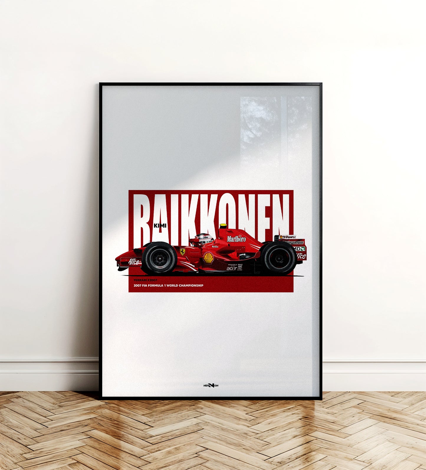2007 Kimi Raikkonen Ferrari F2007 - Wall Art Poster