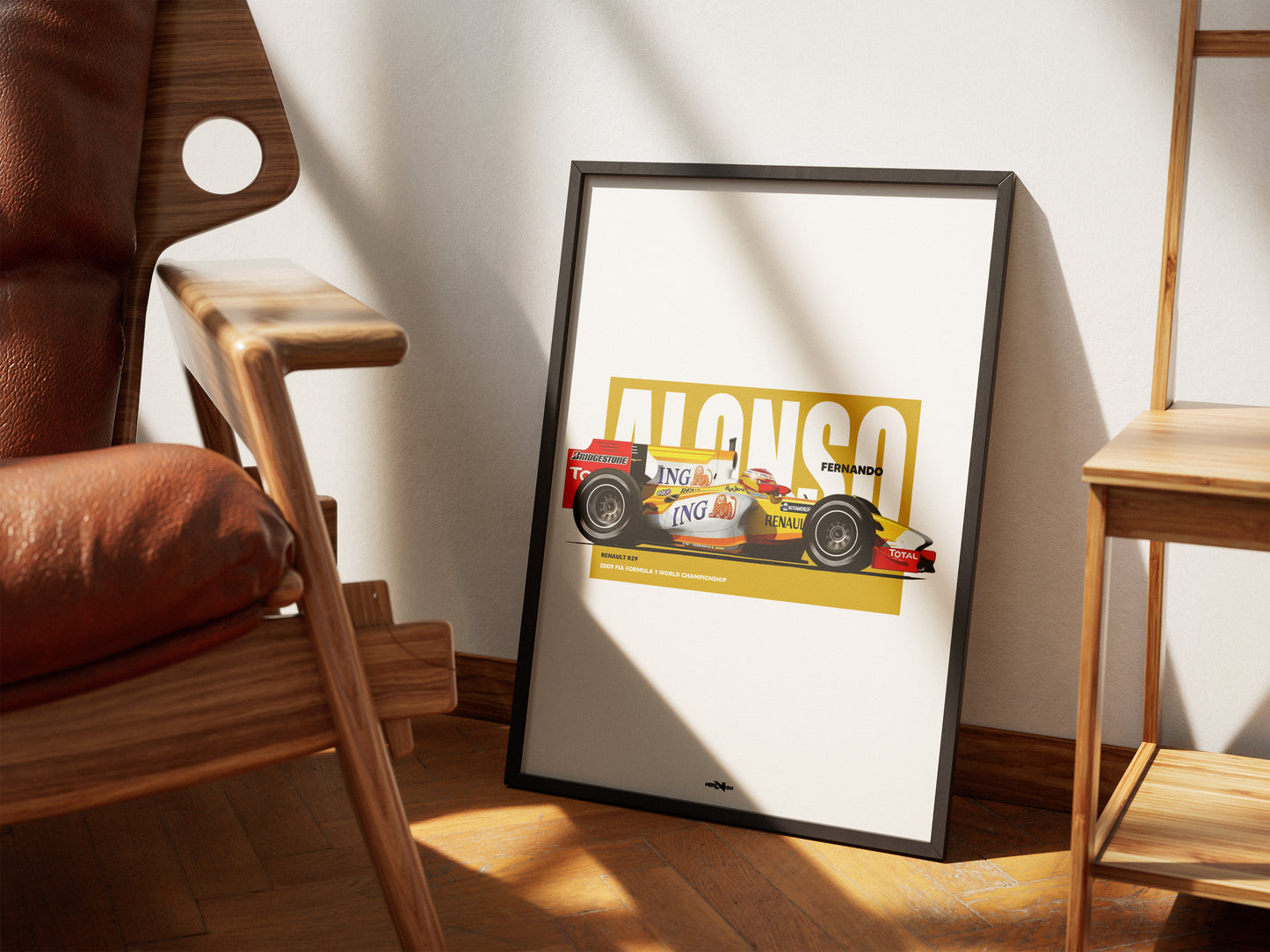 2009 Fernando Alonso Renault R29 – Wall Art Poster