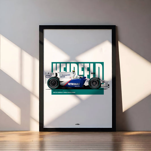 2009 Nick Heidfeld BMW Sauber F1.09 - Wall Art Poster