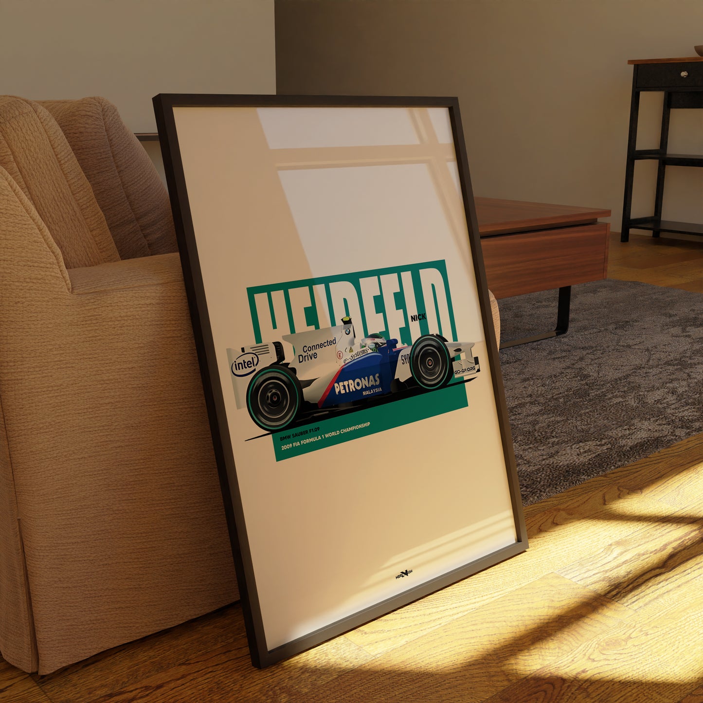 2009 Nick Heidfeld BMW Sauber F1.09 - Wall Art Poster