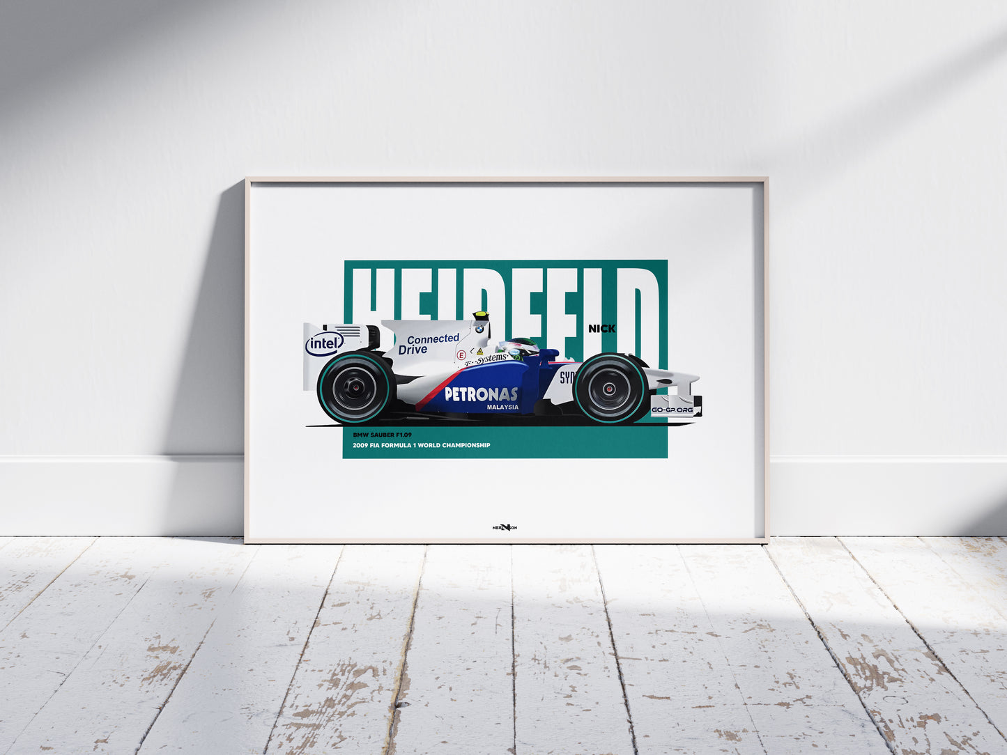 2009 Nick Heidfeld BMW Sauber F1.09 - Wall Art Poster