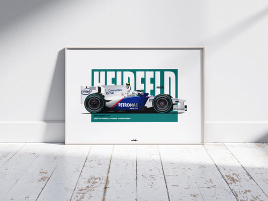 2009 Nick Heidfeld BMW Sauber F1.09 - Wall Art Poster