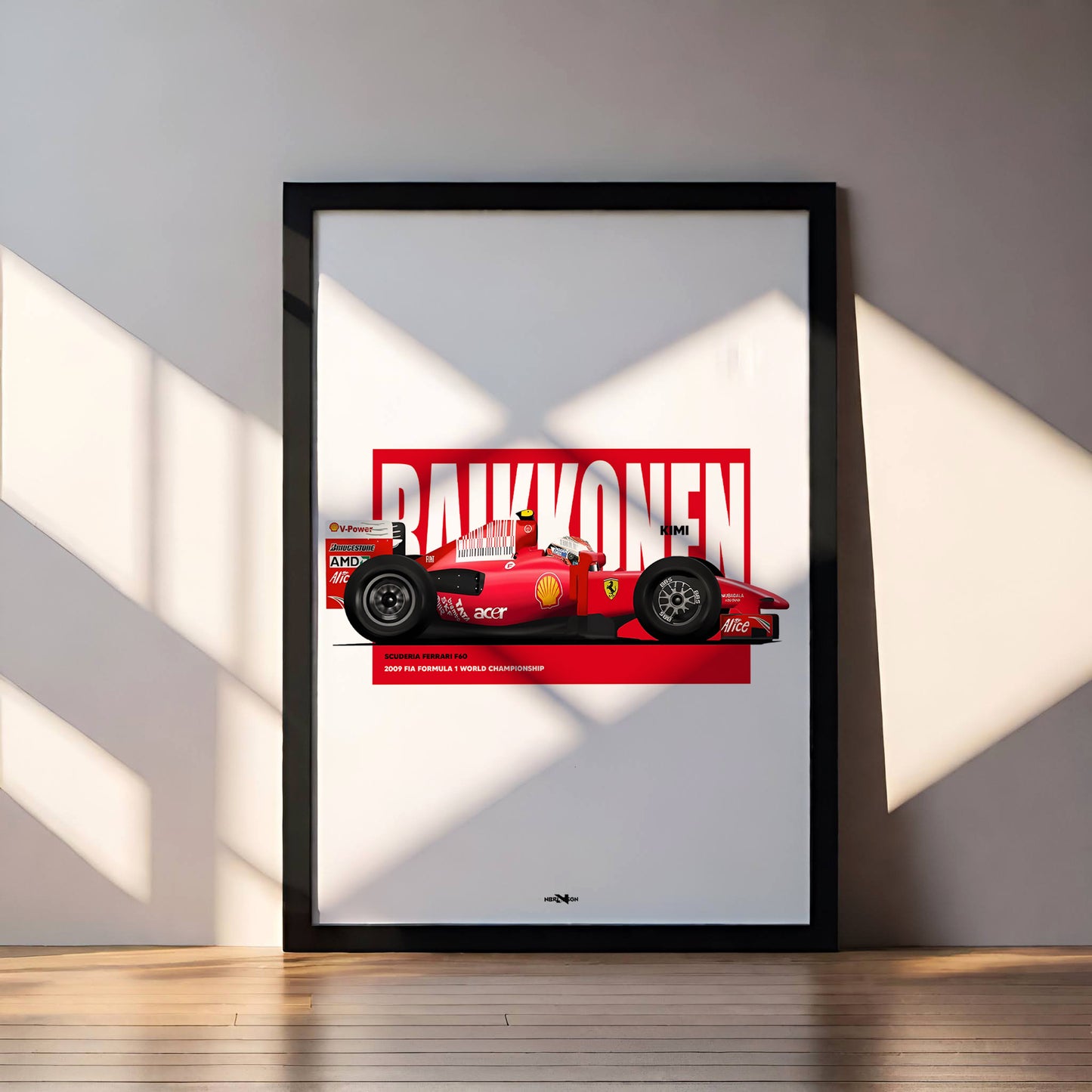 2009 Kimi Raikkonen Ferrari F60 - Wall Art Poster