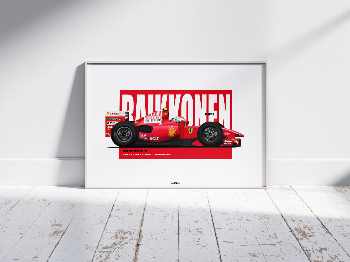 2009 Kimi Raikkonen Ferrari F60 - Wall Art Poster