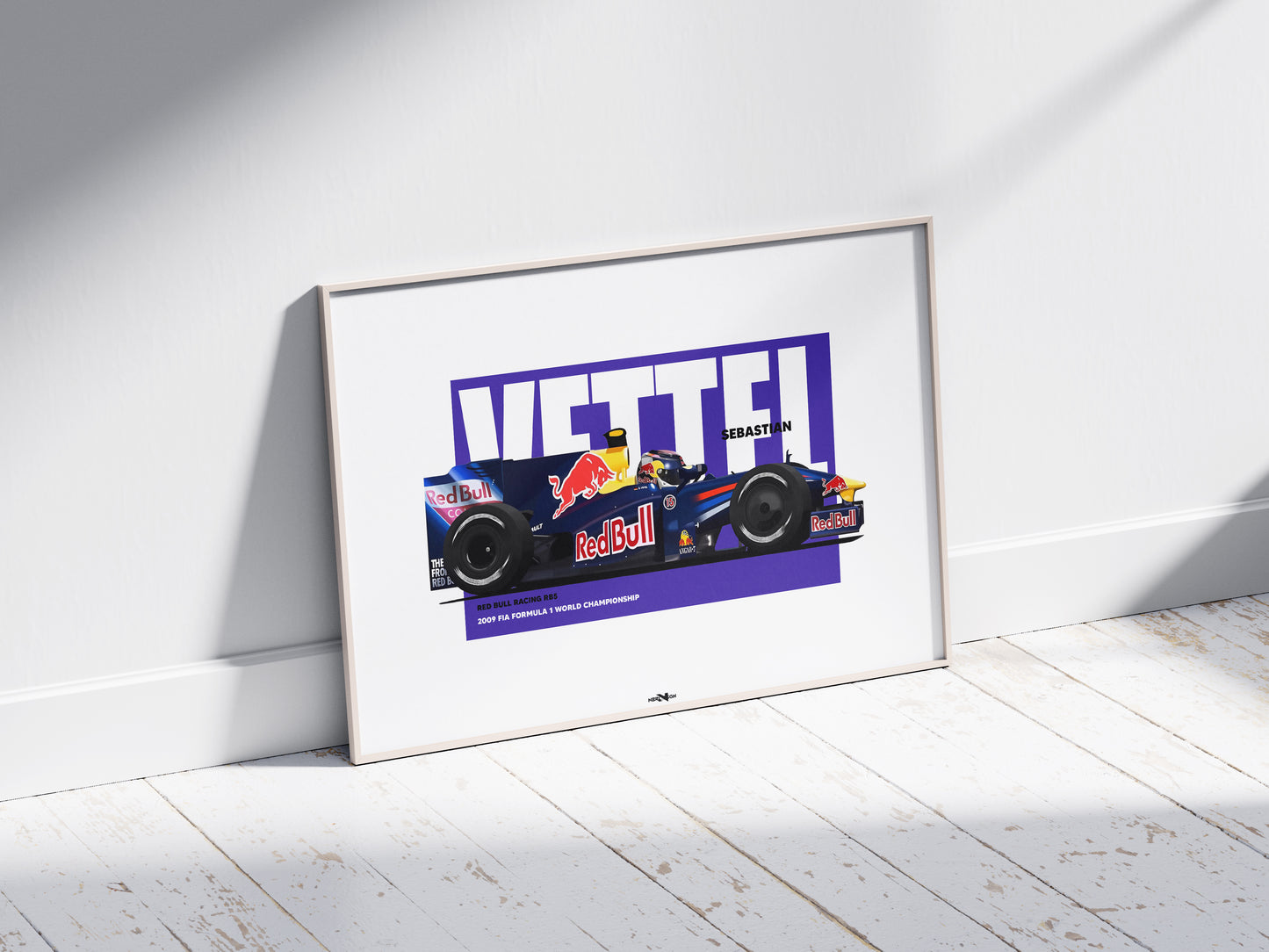 2009 Sebastian Vettel Red Bull Racing RB5 - Wall Art Poster
