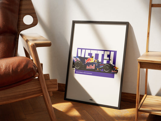 2009 Sebastian Vettel Red Bull Racing RB5 - Wall Art Poster