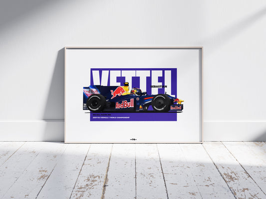 2009 Sebastian Vettel Red Bull Racing RB5 - Wall Art Poster