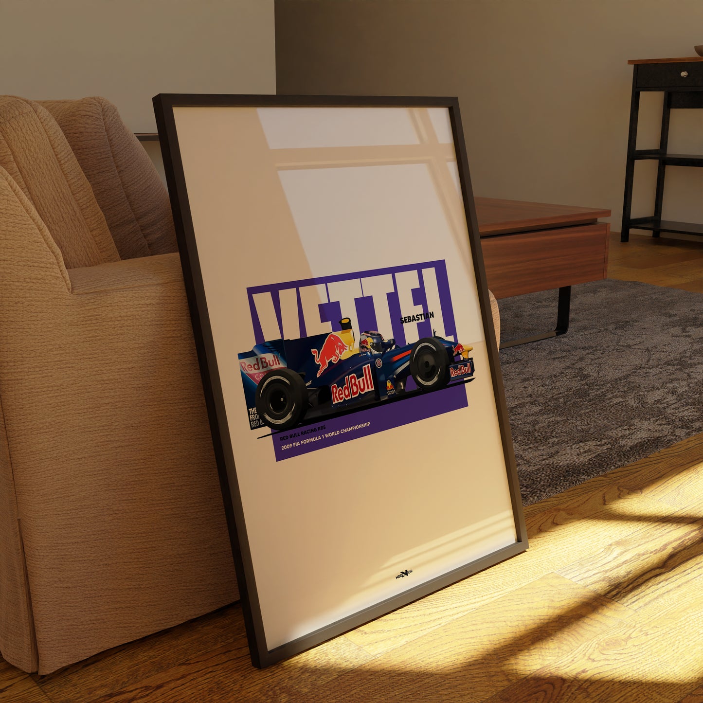 2009 Sebastian Vettel Red Bull Racing RB5 - Wall Art Poster