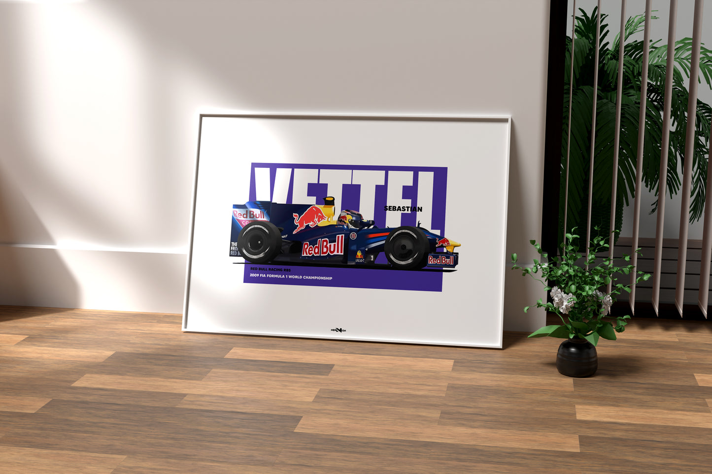 2009 Sebastian Vettel Red Bull Racing RB5 - Wall Art Poster