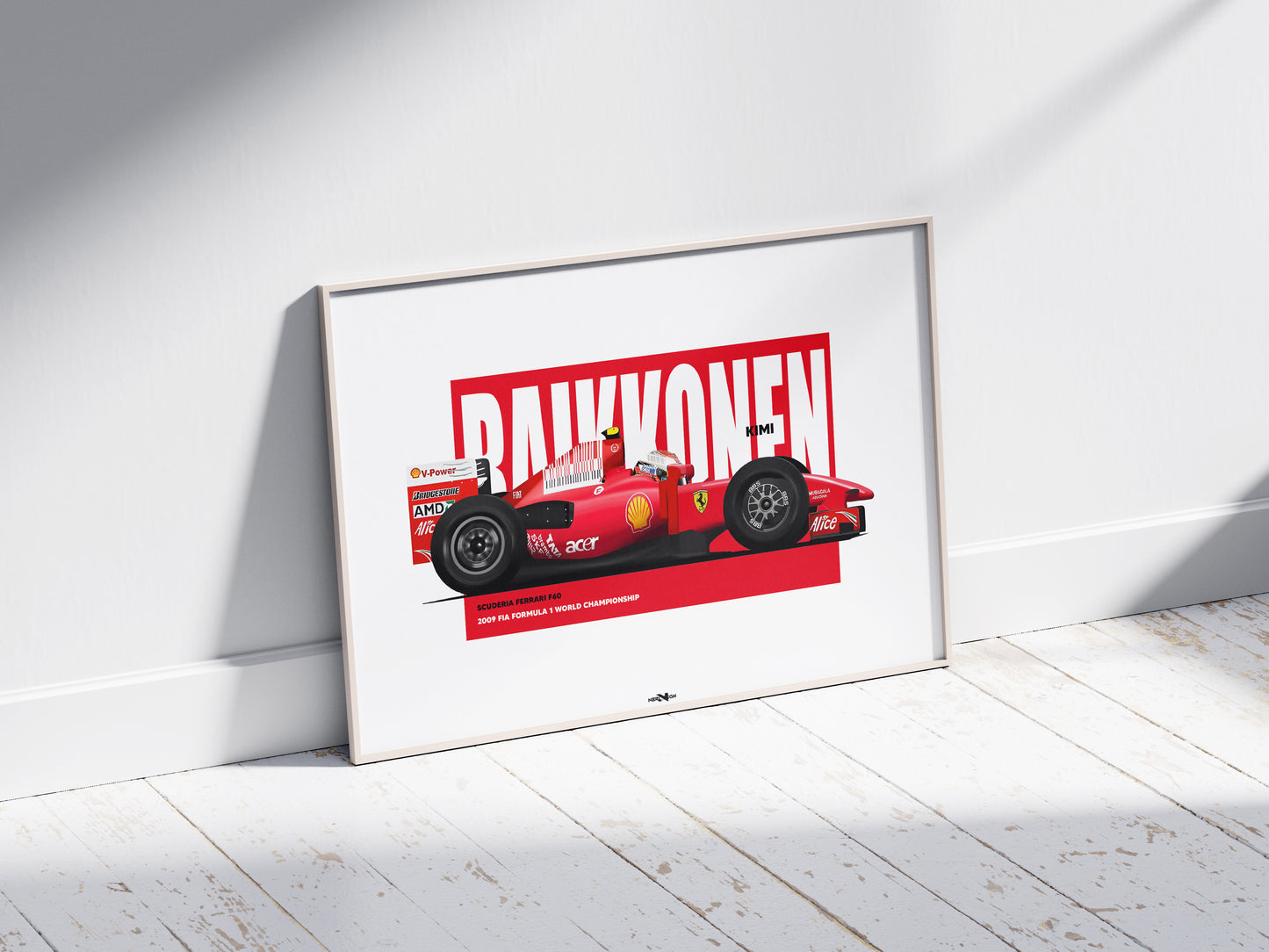 2009 Kimi Raikkonen Ferrari F60 - Wall Art Poster