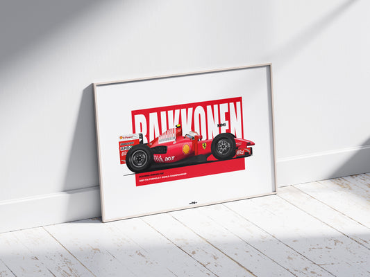 2009 Kimi Raikkonen Ferrari F60 - Wall Art Poster