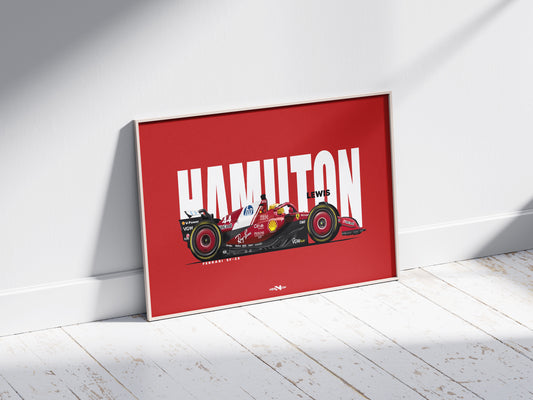 2025 Lewis Hamilton Scuderia Ferrari SF-25 - Wall Art Poster