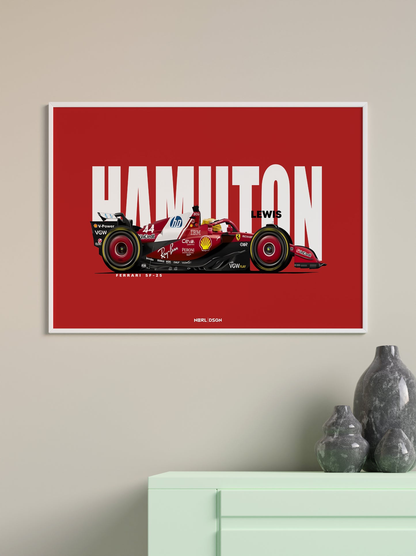 2025 Lewis Hamilton Scuderia Ferrari SF-25 - Wall Art Poster