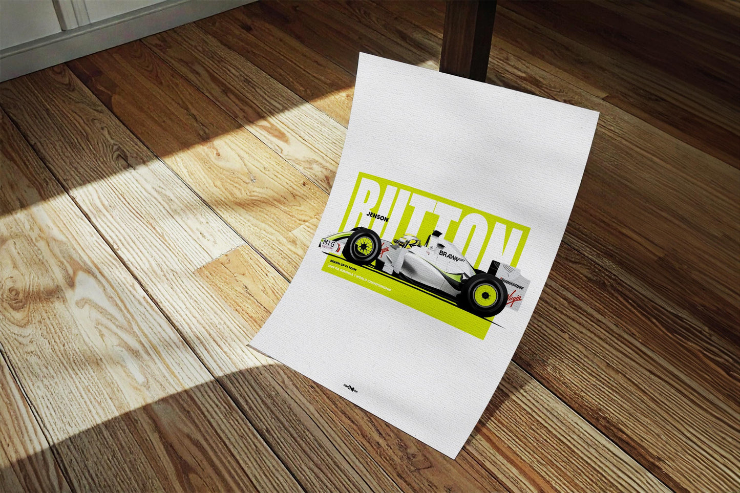 2009 Jenson Button Brawn GP BGP001 – Wall Art Poster